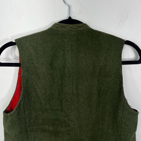 Vtg 80s 90s pure wool laden green tyrol alpinecore fitted waistcoat vest EU 36 - Picture 6 of 17